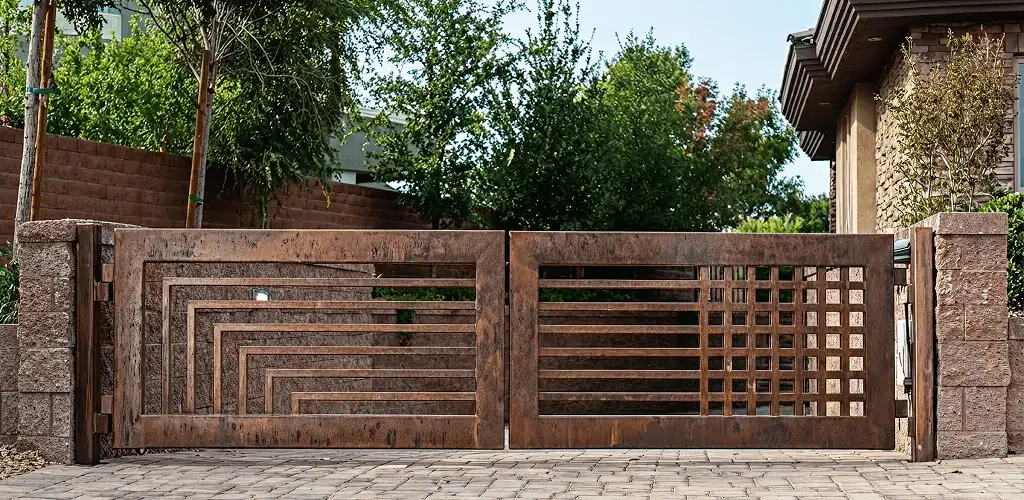 Custom driveway gate installation for a home entrance in Scottsdale, AZ