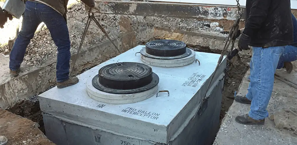 Grease trap installation for a commercial property drainage system in Scottsdale, AZ