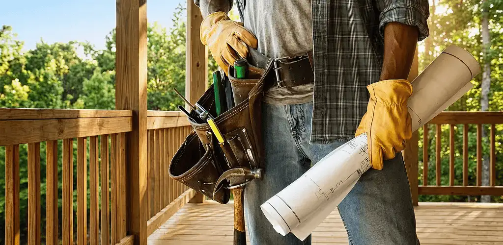Professional handyman with tool belt ready for home repairs in Scottsdale, AZ