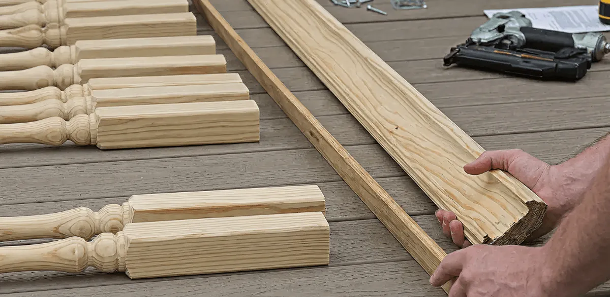 Handrail installation materials and wood components for stair rail work in Scottsdale, AZ