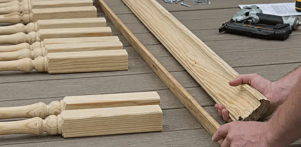 Handrail installation materials and wood components for stair rail work in Scottsdale, AZ