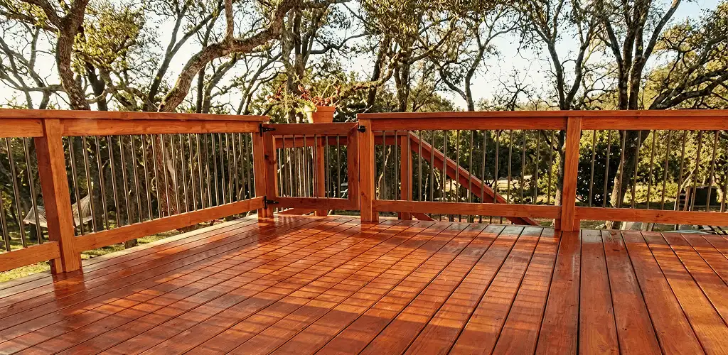 Deck sealing results with a freshly sealed wood deck in Scottsdale, AZ